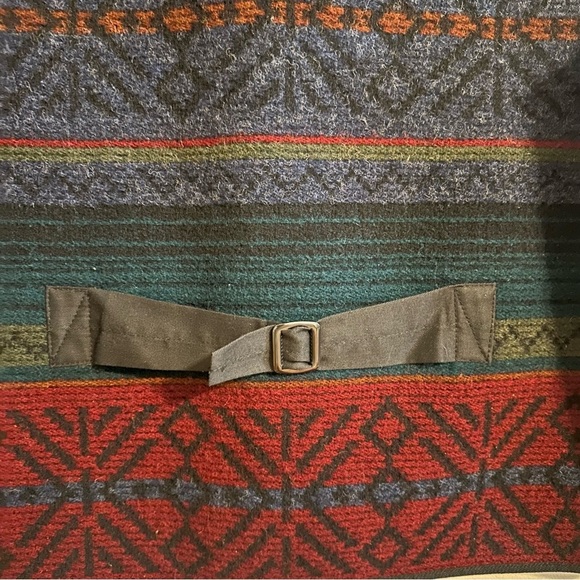 VTG LL Bean Mens Aztec USA Made Western Full Zip Chore Woolen Stripe Vest Sz L - Picture 5 of 7